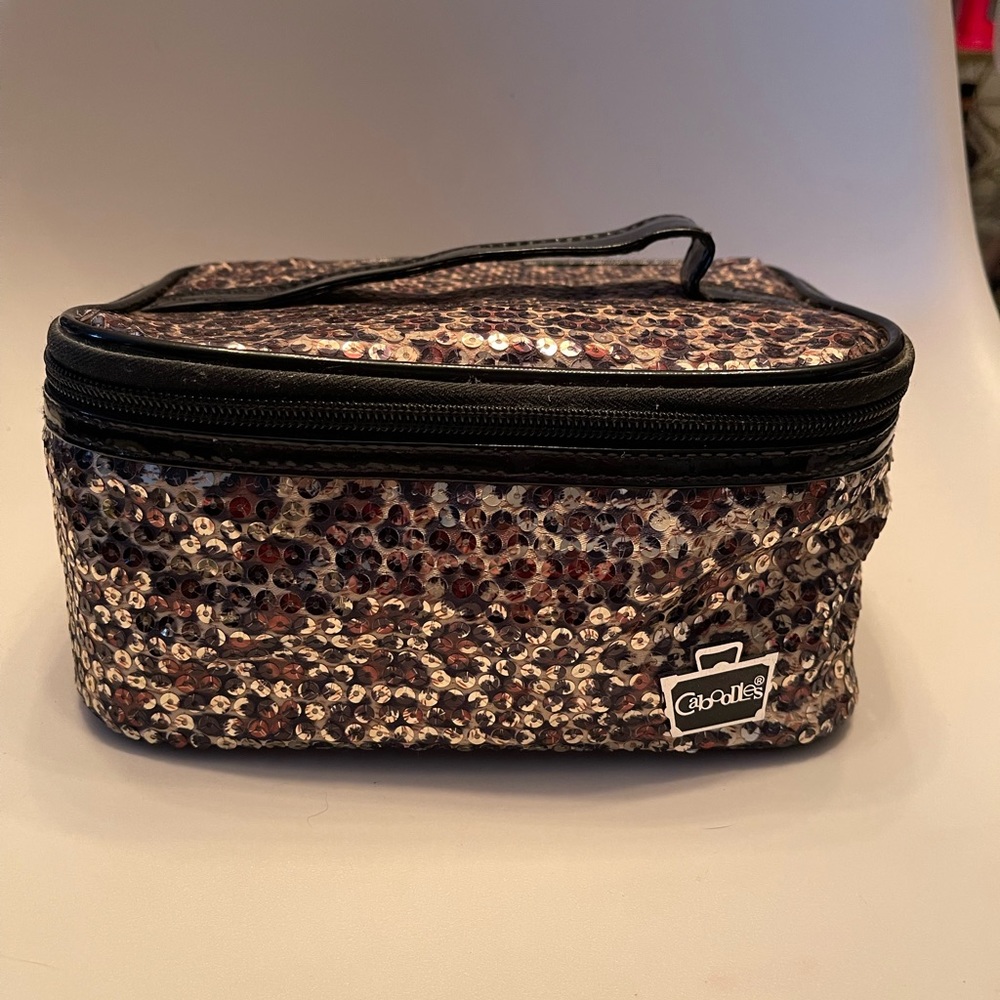 🩷NWOT Caboodles Sequin Cheetah Makeup Travel Bag